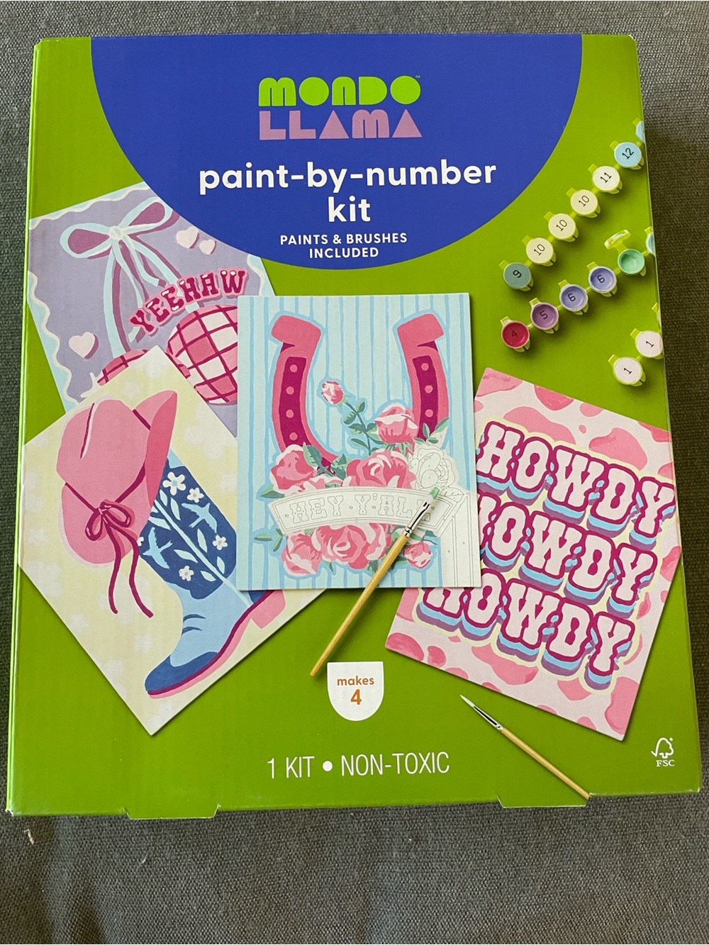 Mondo Llama Pink & Blue Paint-by-Number Kit - Home Party Supplies